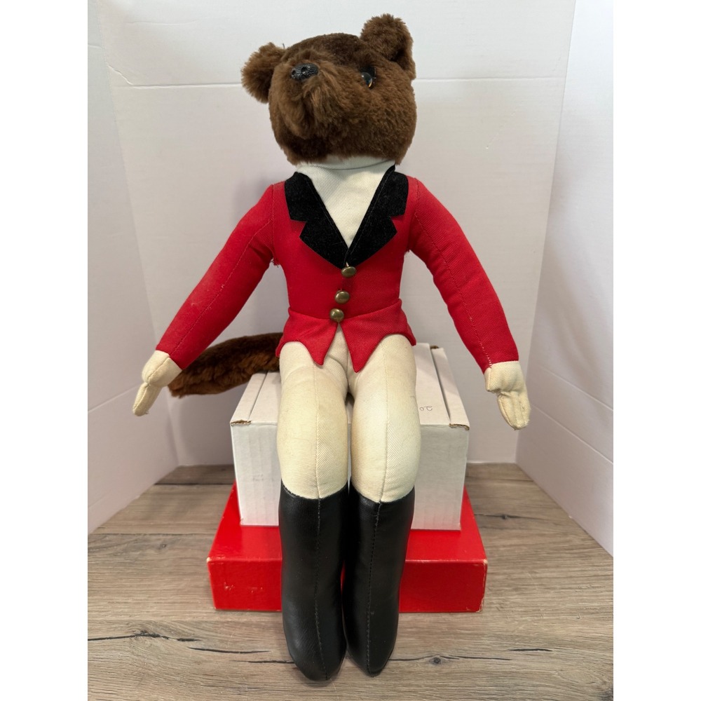 Vintage 15" MR. FOX Hunt Equestrian Horse Back Plush Shelf Sitter